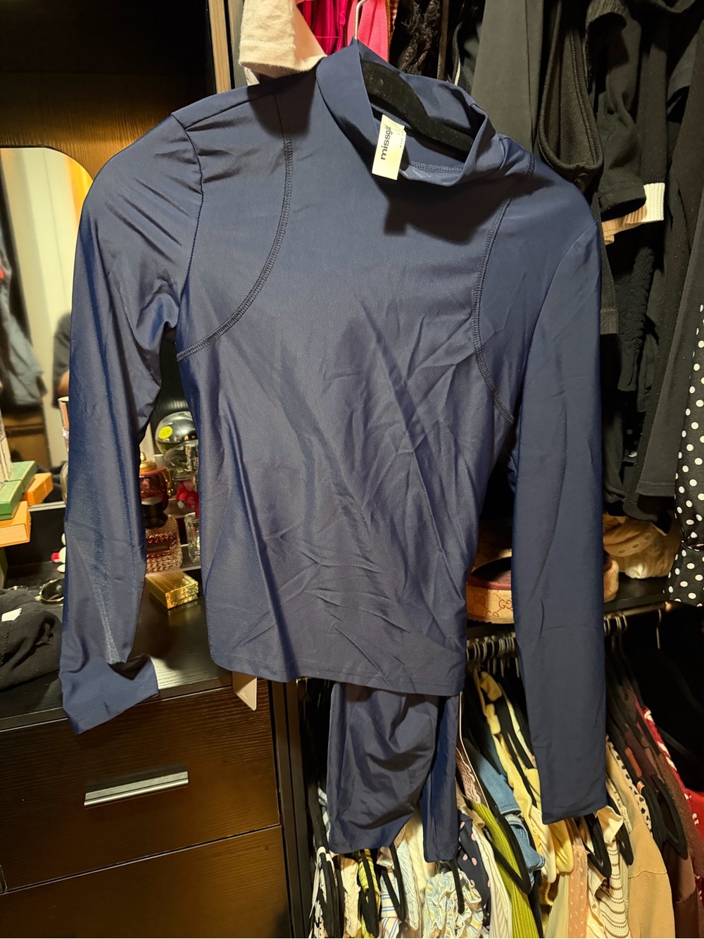 Missguided Navy Long-Sleeve and leggings set nwt